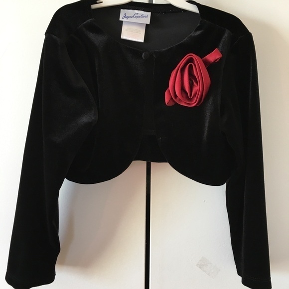 Jayne Copeland Little Girls Red Black 2-Pcs Holliday Dress with Cardigan Size 5 - Picture 7 of 16